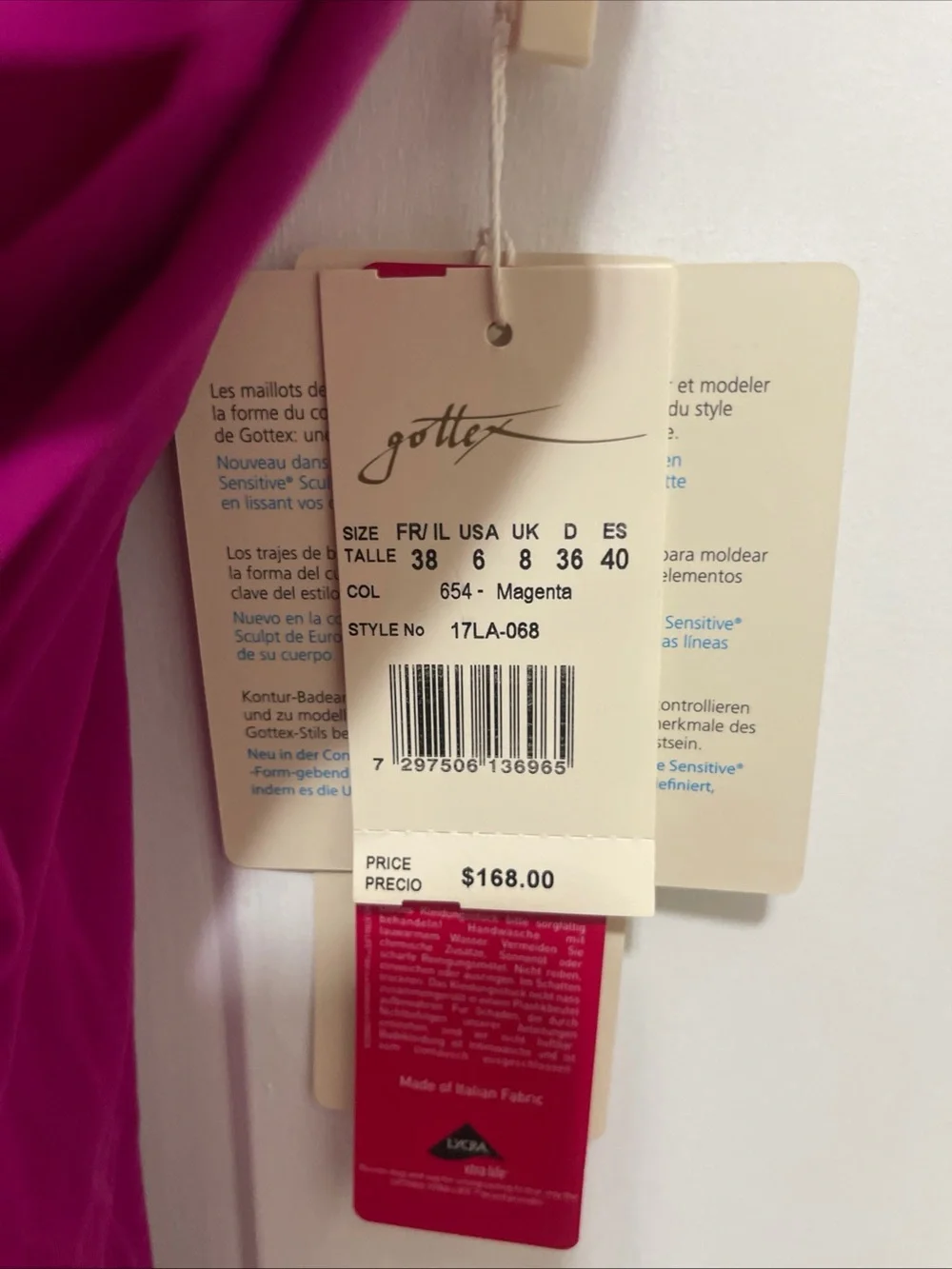 Gottex Ruffle One Piece Swimsuit Bright Pink Sz 6